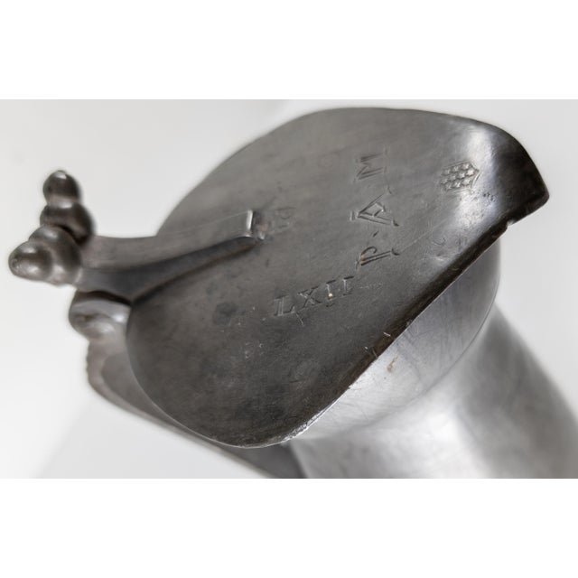 Gray 19th Century Continental European French or English Pewter Pitcher For Sale - Image 8 of 14