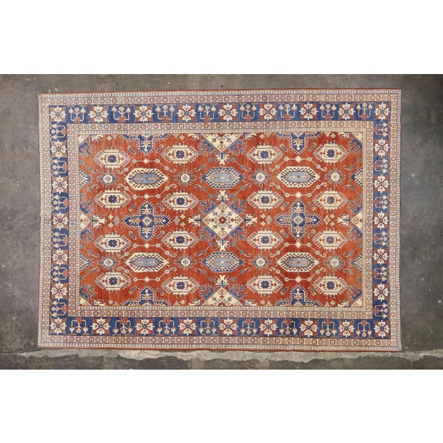 Red Vintage Persian Shiraz Style Rug, 11'09 X 16'03 For Sale - Image 8 of 9