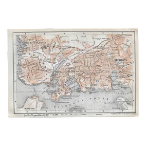 Antique Map of Plymouth England
