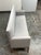 2010s Custom DesignGrey Woven Upholstered Bench With Arms For Sale - Image 5 of 12