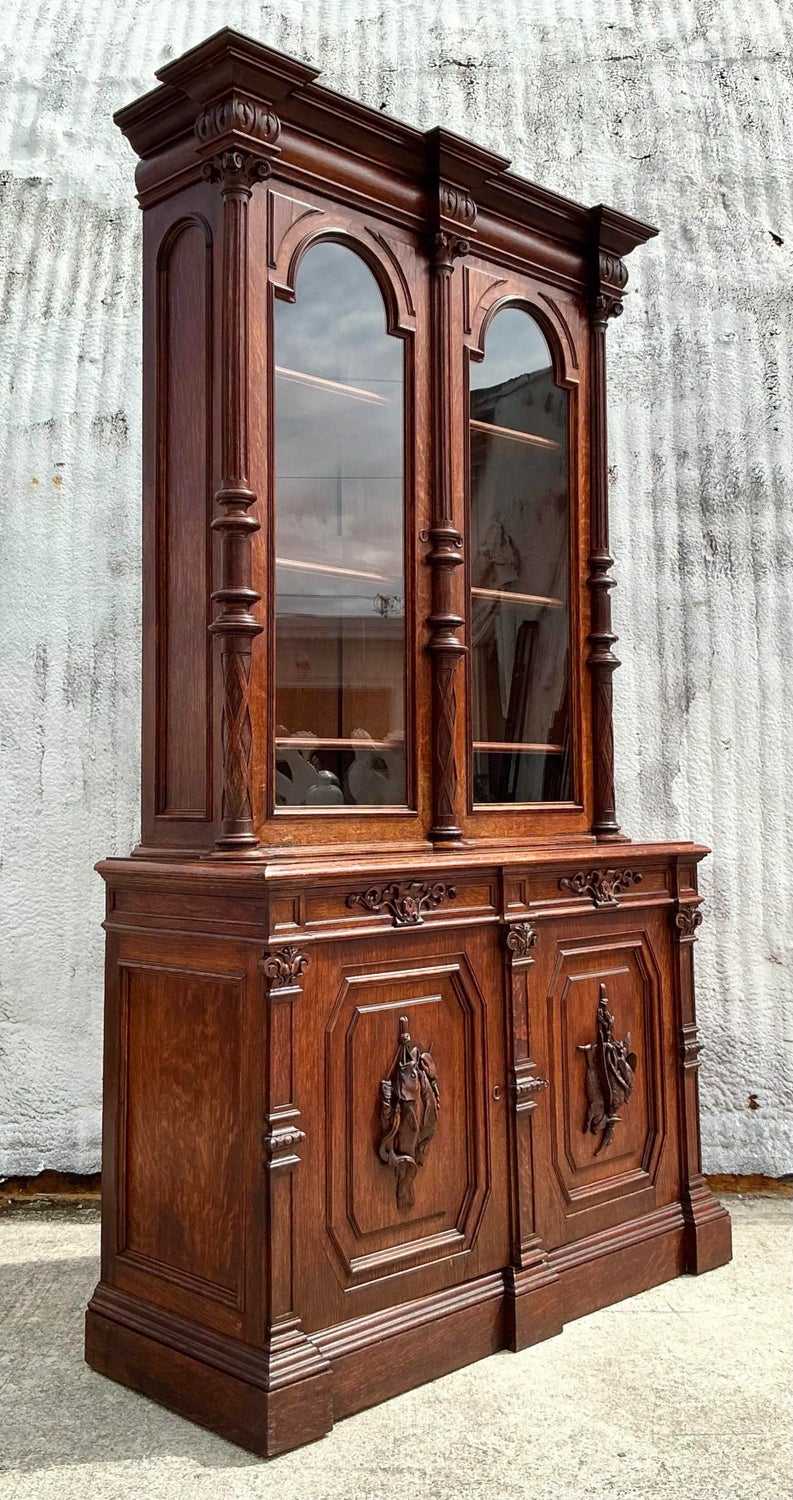Vintage Boho Black Forest Monumental Carved Cabinet — additional photo 2