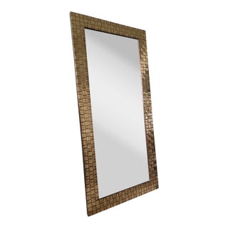 1970s Chapman Brass Woven Front Mirror For Sale