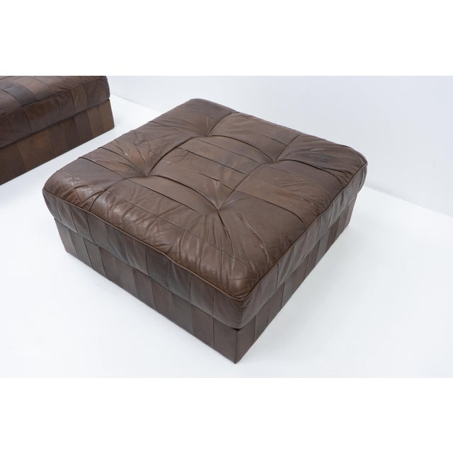 Brown DS 88 Patchwork Leather Elements from de Sede, Switzerland, 1970s, Set of 2 For Sale - Image 8 of 16