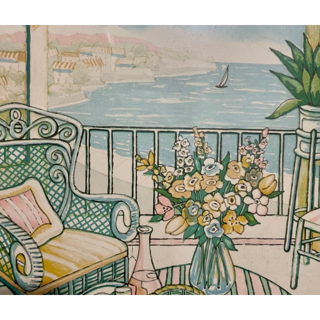 Lloyd Van Pitterson, Vintage Fauvist Color Lithograph Porch Scene Jamaican Artist Van Pitterson For Sale In Miami - Image 6 of 7