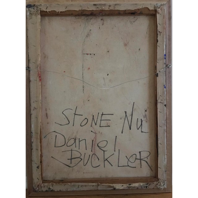 Vintage Mid Century Abstract Oil Painting by Listed Artist Daniel Buckler For Sale - Image 9 of 10