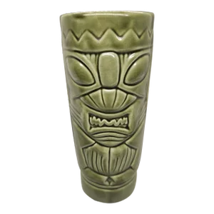 Green Glazed Ceramic Hawaiian Tiki Mug Dw113 Two Sided Vintage China