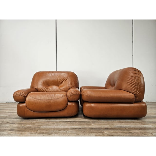 Mario Marenco Armchairs attributed to Sapporo by Mario Marenco for Mobil Girgi, 1970, Set of 2 For Sale - Image 4 of 18