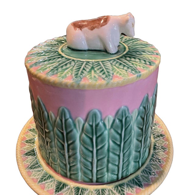 19th Century George Jones Majolica Cheese Dome For Sale - Image 4 of 6