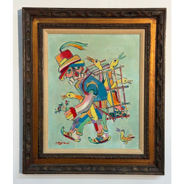 The Walking Shop Painting by Jovan Obican, Croatia 1970 For Sale - Image 15 of 15