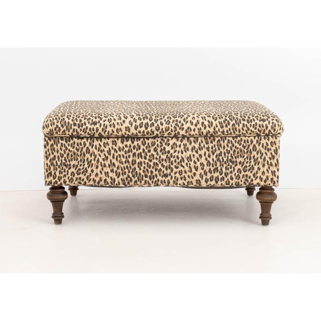 Early 21st Century George Smith Style Leopard Print Ottoman For Sale - Image 5 of 8