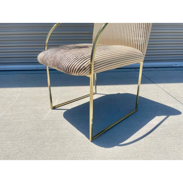 1980s Mid-Century Brass Dining Chairs by Design Institute of America- Set of 4 For Sale - Image 9 of 13