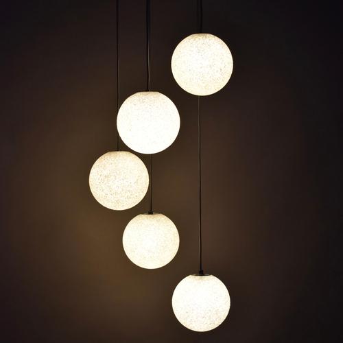 Plastic Dutch Five-Globe Pendant Lamp, 1970s For Sale - Image 7 of 16