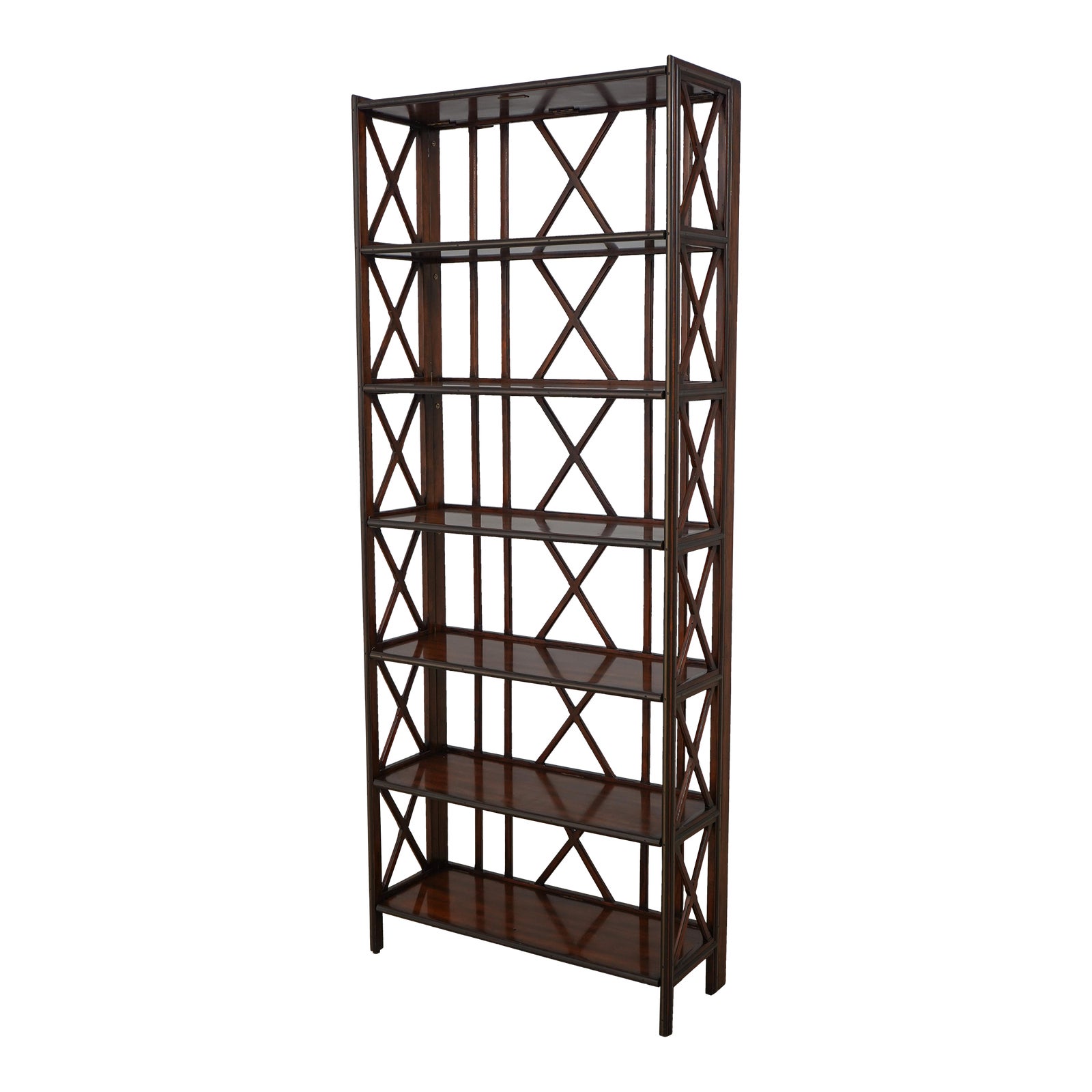 Theodore Alexander Mahogany Collapsible Open Bookshelf Chairish