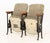 Metal Pair of Bouwerie Lane Theater Beige Upholstered Seats For Sale - Image 7 of 11