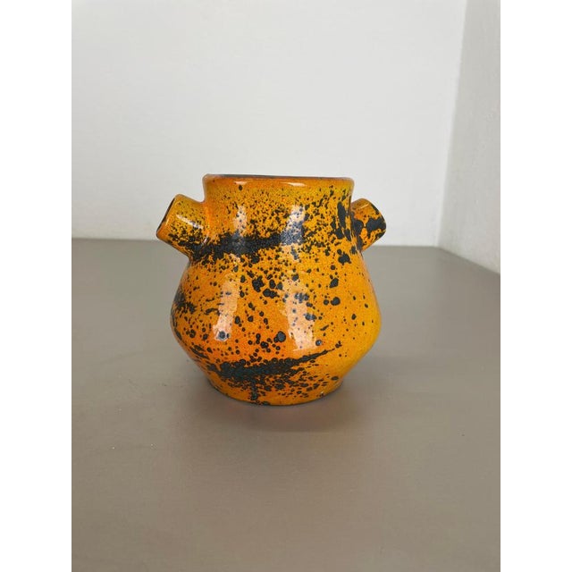 Vintage German Orange Ceramic Studio Pottery Vase from Marei Ceramics, 1970s For Sale - Image 14 of 18