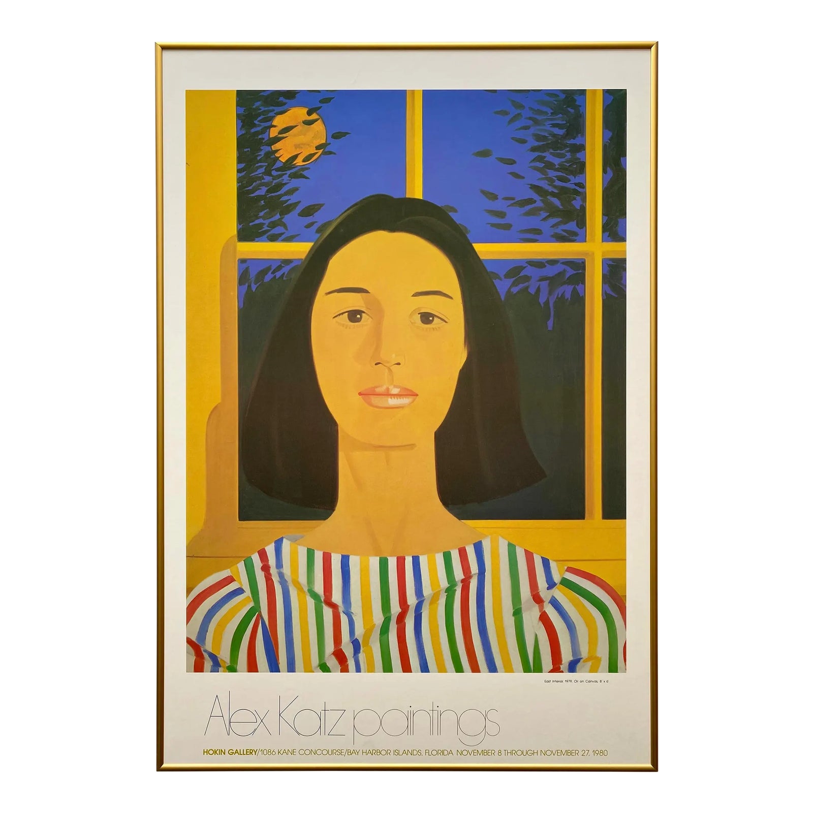 Alex Katz Vintage 1980 Pop Art Lithograph Print Framed Modernist