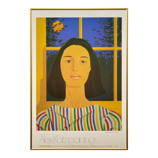 Alex Katz Vintage 1980 Pop Art Lithograph Print Framed Modernist Exhibition Poster " East Interior " 1979 For Sale