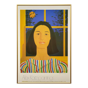 Alex Katz Vintage 1980 Pop Art Lithograph Print Framed Modernist Exhibition Poster " East Interior " 1979