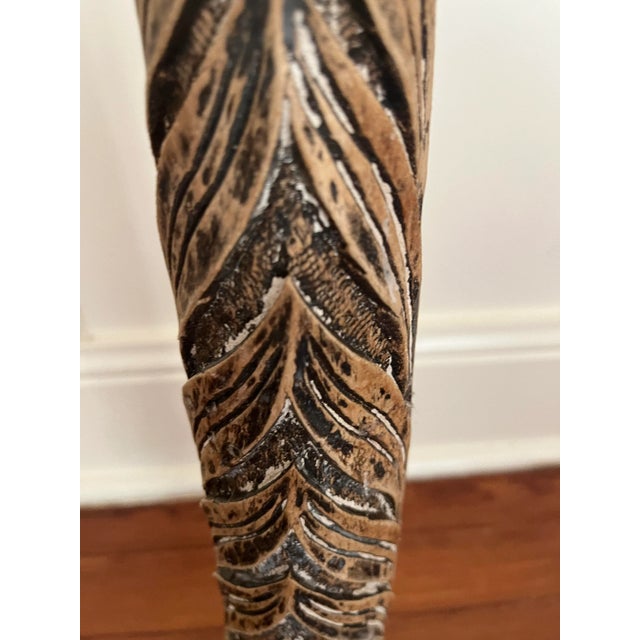 19th Century European Wooden Hand-Carved Candle Holder For Sale - Image 4 of 10