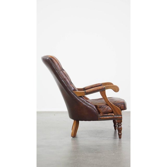 English Chesterfield Leather Chair For Sale - Image 3 of 12