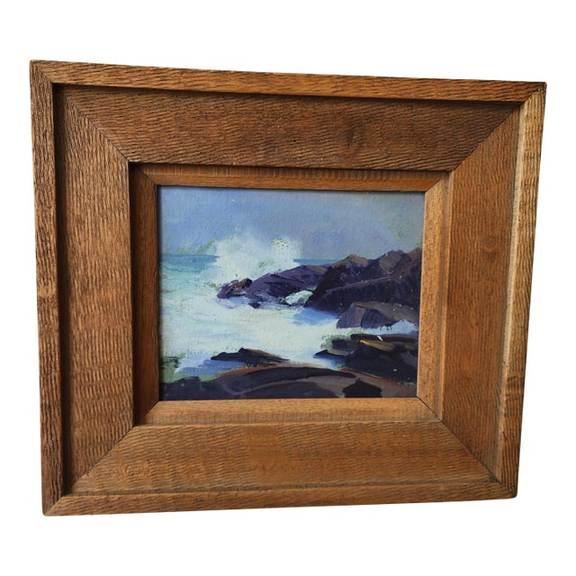 Early 20th Century Rockport Seascape Oil Painting by Arthur J. Hammond For Sale