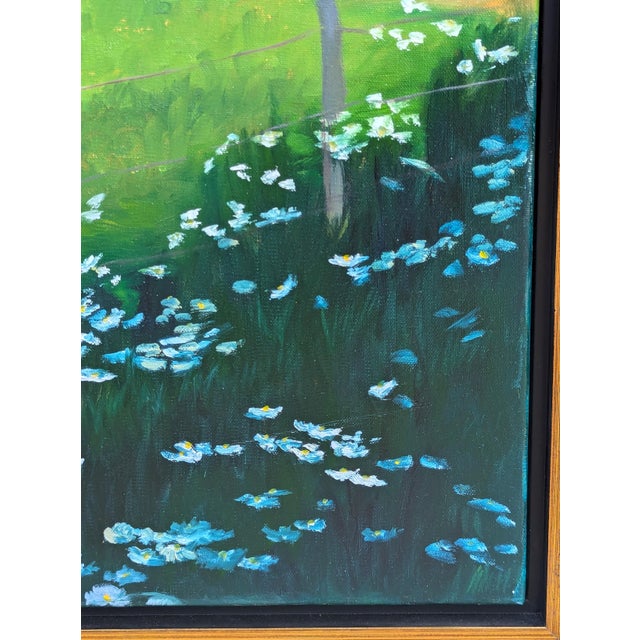 Textile Nancy Paris Pruden "Cows Coming Home" Contemporary Naturalistic Pastoral Landscape Nature Painting, 2020s For Sale - Image 7 of 11