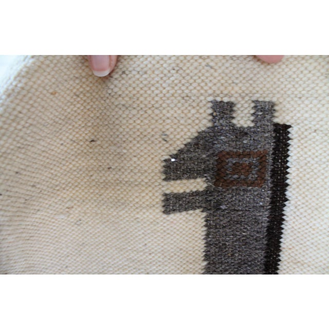 Brown Vintage Peruvian Handwoven Alpaca Tapestry Wall Hanging Folk Art For Sale - Image 8 of 8