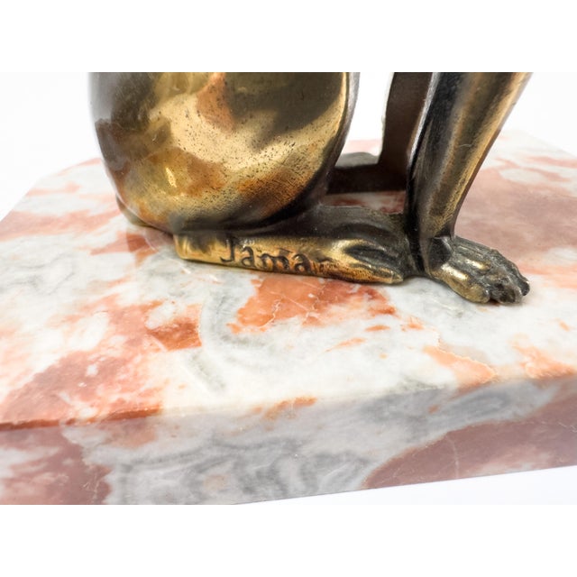 Pair of French Art Deco Dog Bookends, Signed Jamar, C. 1930 For Sale - Image 14 of 18