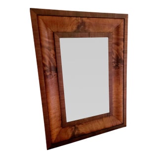 19th Century American Empire Flame Mahogany Ogee Wall Mirror For Sale