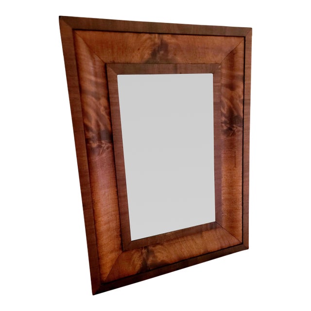 19th Century American Empire Flame Mahogany Ogee Wall Mirror For Sale