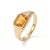 A modern interpretation of the classic signet ring, this elegant design showcases a golden citrine in a sleek bezel...