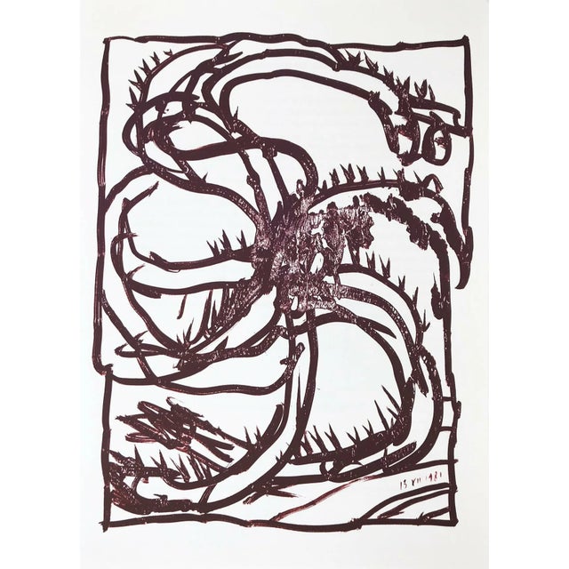 Contemporary Alechinsky Lithograph, Dm4247 Derriere Le Miroir For Sale - Image 3 of 3