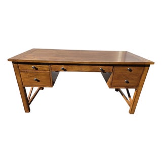 1990s Ethan Allen Tango Hawke Collection Writing Desk Arts Crafts Maple Mission For Sale