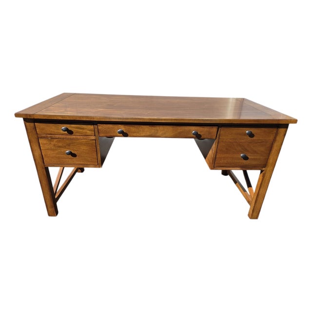 1990s Ethan Allen Tango Hawke Collection Writing Desk Arts Crafts Maple Mission For Sale