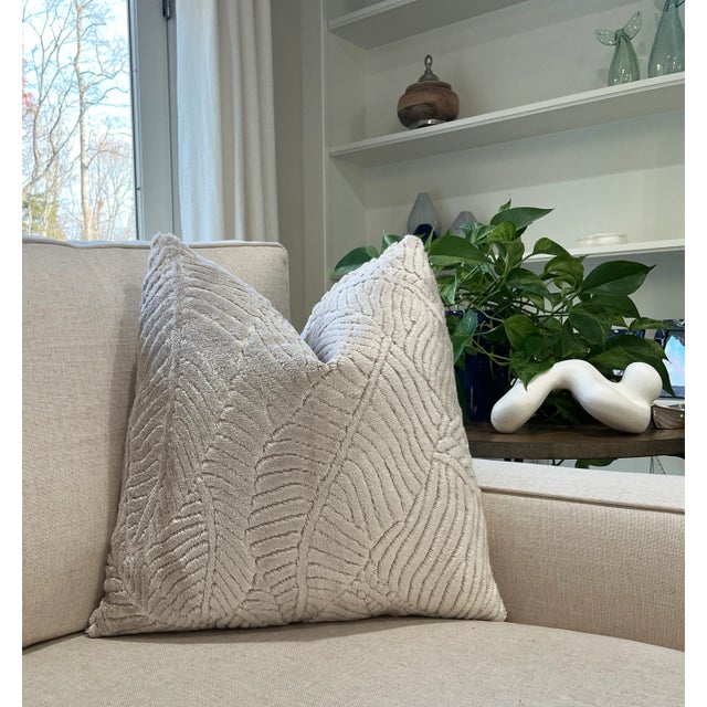 This luxurious pillow adds a touch of elegance and sophistication to any space. Featuring a detailed leaf pattern, its...