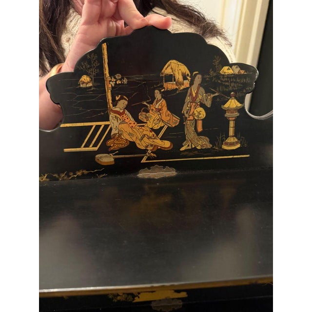 Mid 20th Century Asian Style Lacquered Wall Shelf For Sale - Image 4 of 6