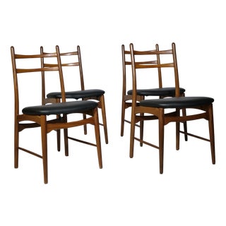 Mid-Century Modern Teak Dining Chairs by Georg Leowald, 1960s, Set of 4 For Sale