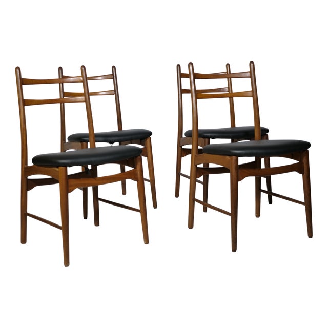 Mid-Century Modern Teak Dining Chairs by Georg Leowald, 1960s, Set of 4 For Sale