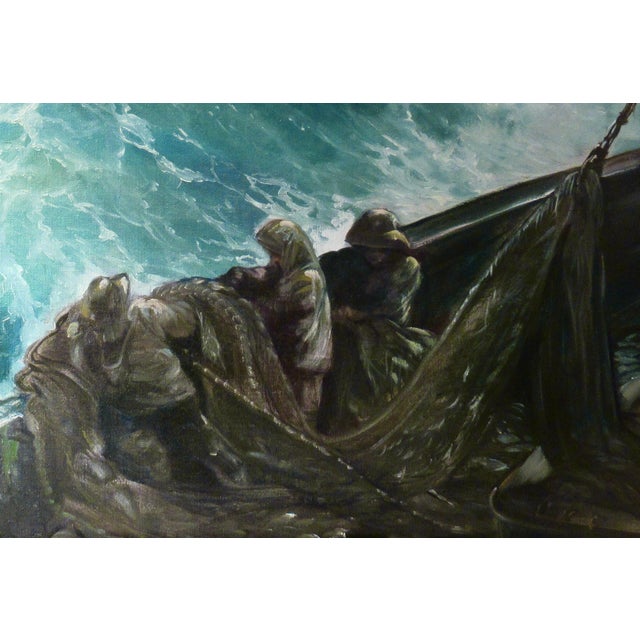 Realism Lydia Vercinsky Rough Sea In California Coast C. 1980 Painting For Sale - Image 3 of 7