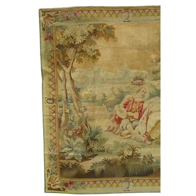 Antique 1920 French Tapestry For Sale - Image 4 of 9