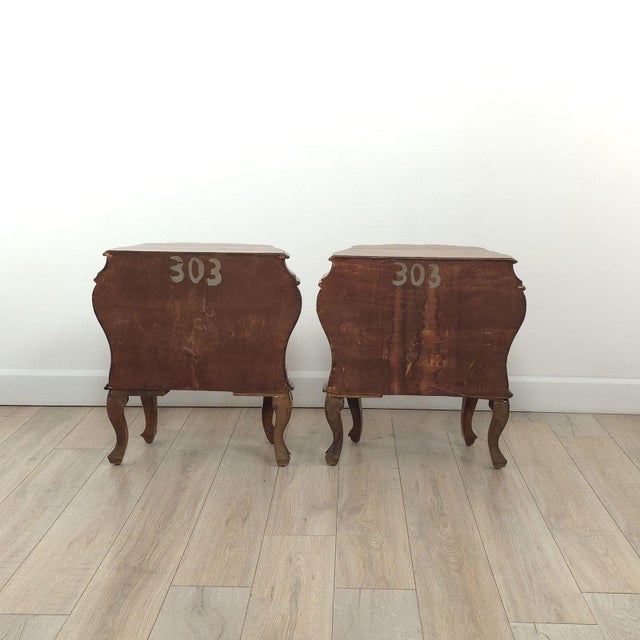 Pair of Venetian Olive Wood Bedside Commodes, Italy Circa 1880 For Sale - Image 4 of 10
