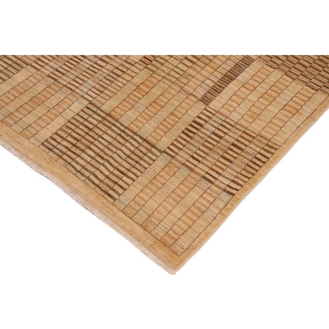 1990s 1990's Boho Chic Gabbeh Tan/Brown Wool Rug - 7'8" X 9'8" For Sale - Image 4 of 10