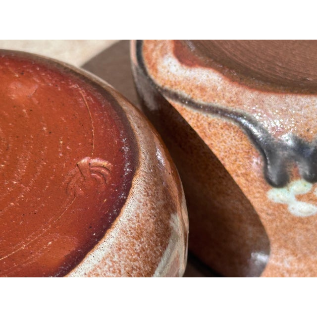 Handmade Patterned Ceramic Mugs with Handles by Helma Klett, Germany, 1990s, Set of 2 For Sale - Image 4 of 10