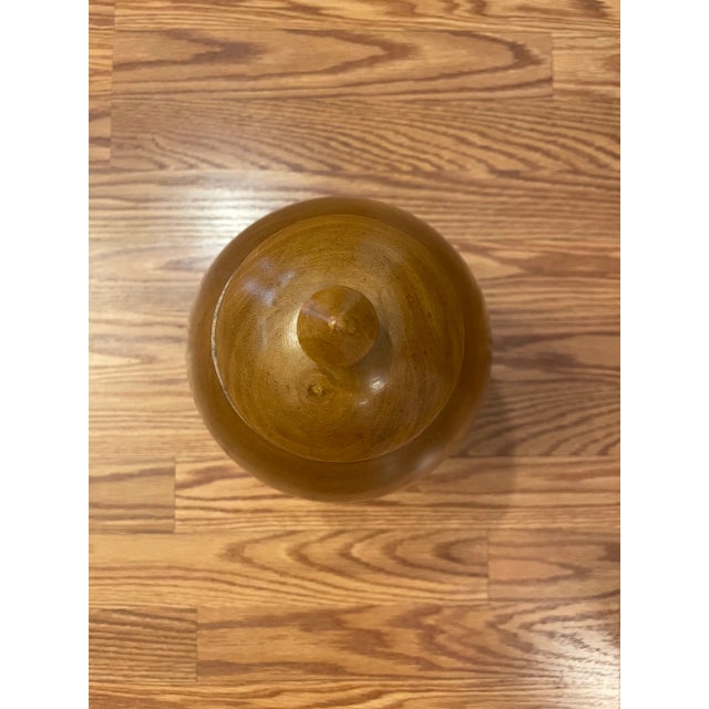 Vintage Modern Solid Wood Turned Urn, Light Honey Color For Sale - Image 10 of 11