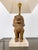 Thai Singha Lion Foo Dog Table Lamp in Gilt Bronze, Brass and Travertine, 1970s For Sale - Image 10 of 18