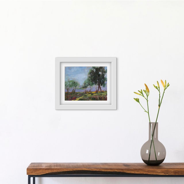 Green Expressionist Trees Landscape in Oil For Sale - Image 8 of 8