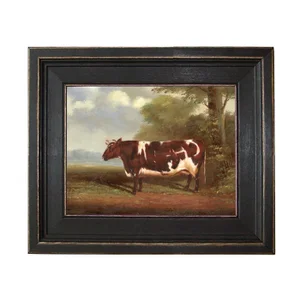 "Prize Heifer Bull" Contemporary Reproduction Print on Canvas, Framed