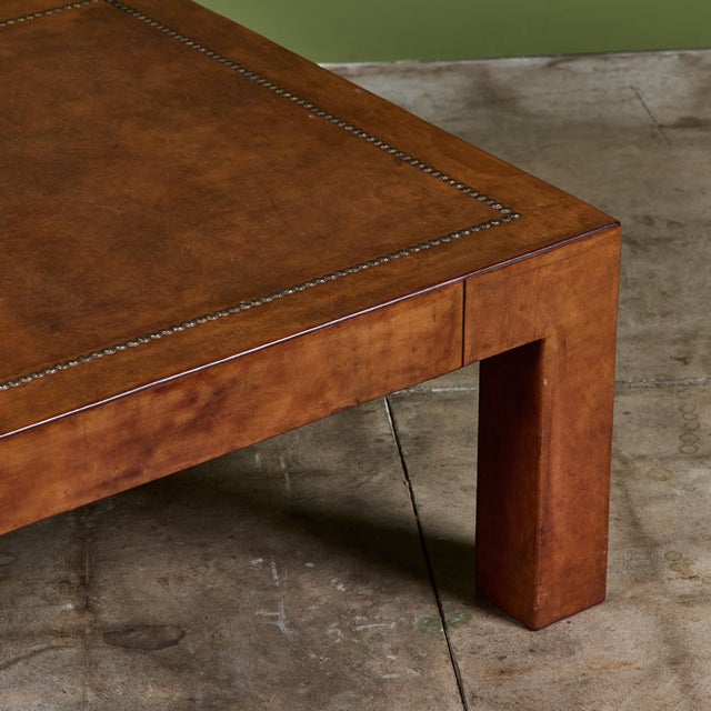 Contemporary Jeff Knight Leather Coffee Table For Sale - Image 3 of 18