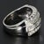 Mid-Century Modern Vintage Platinum Three-Row Band With Round & Baguette Diamonds - Size 4.5 For Sale - Image 3 of 9