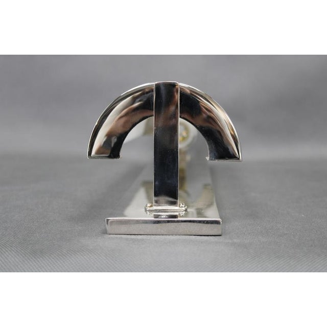 Czechoslovak Art Deco Chrome and Milk Glass Wall Light, 1930s For Sale - Image 4 of 10